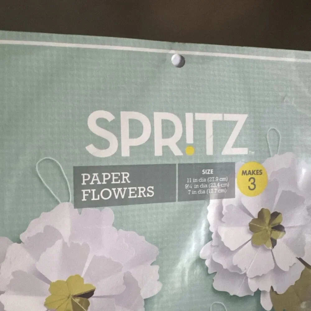 Target Spritz 3D Paper Flower Hanging Decorations In Package Size 11”x9.25”